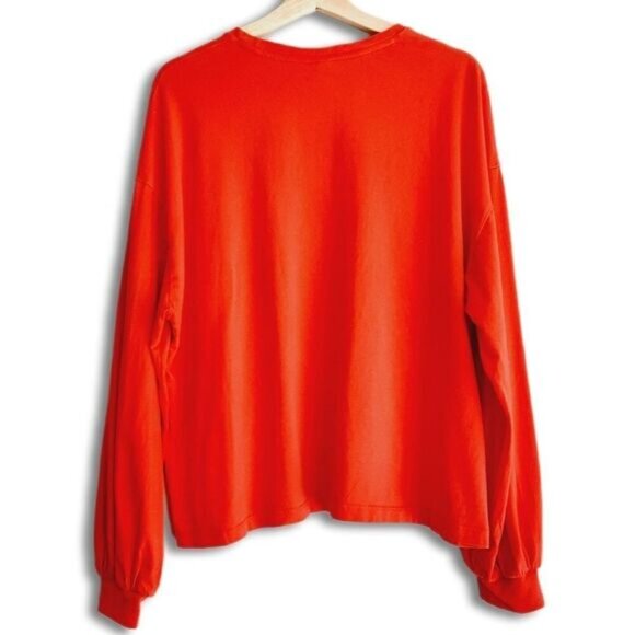 PUMA Pink Relaxed Fit Crewneck Top Large Font Logo Decal Sz M - Picture 7 of 10